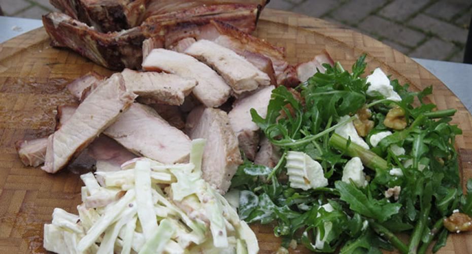 How To Grill Pork Chops With Apple Slaw On The Weber Go Anywhere Charcoal BBQ