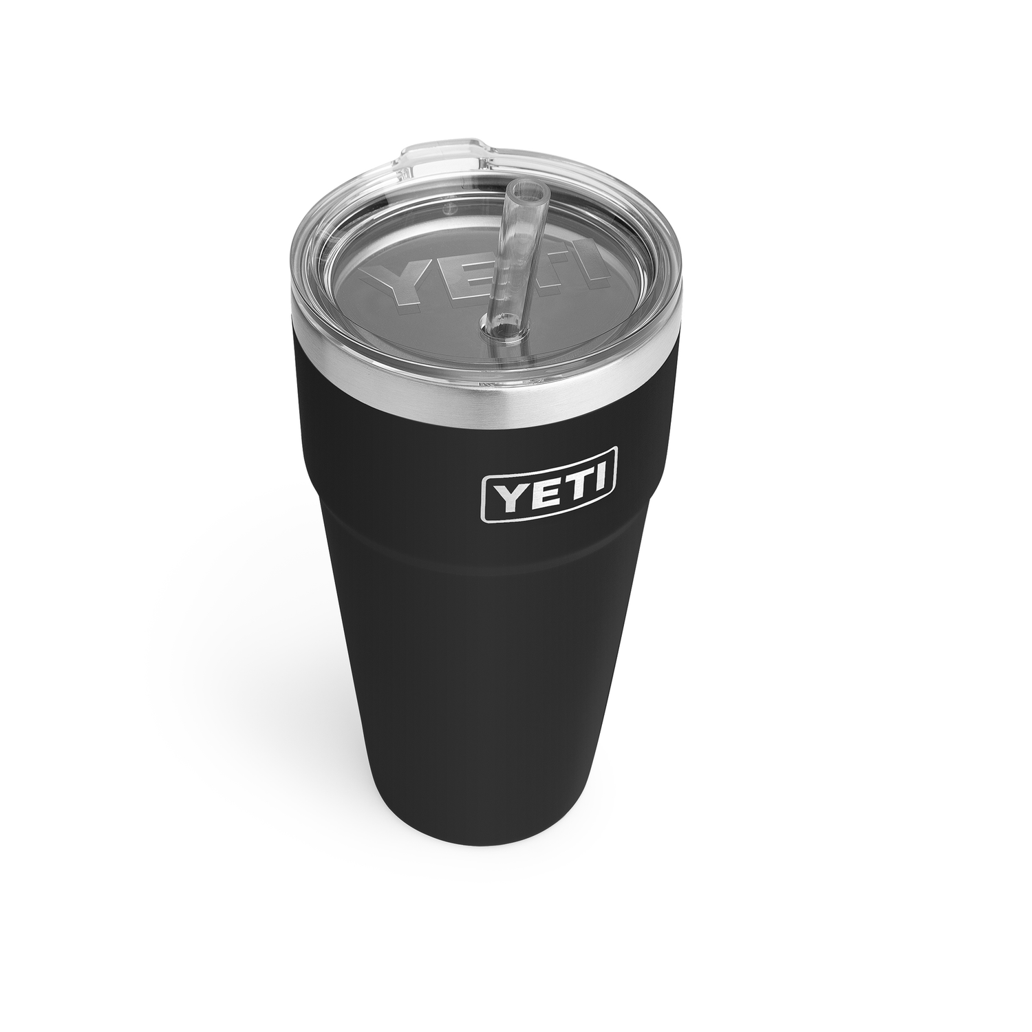 W-200626-Rambler-26oz_Stackable_Black_with-Straw-Lid_Quarter-Overhead-2400x2400.png